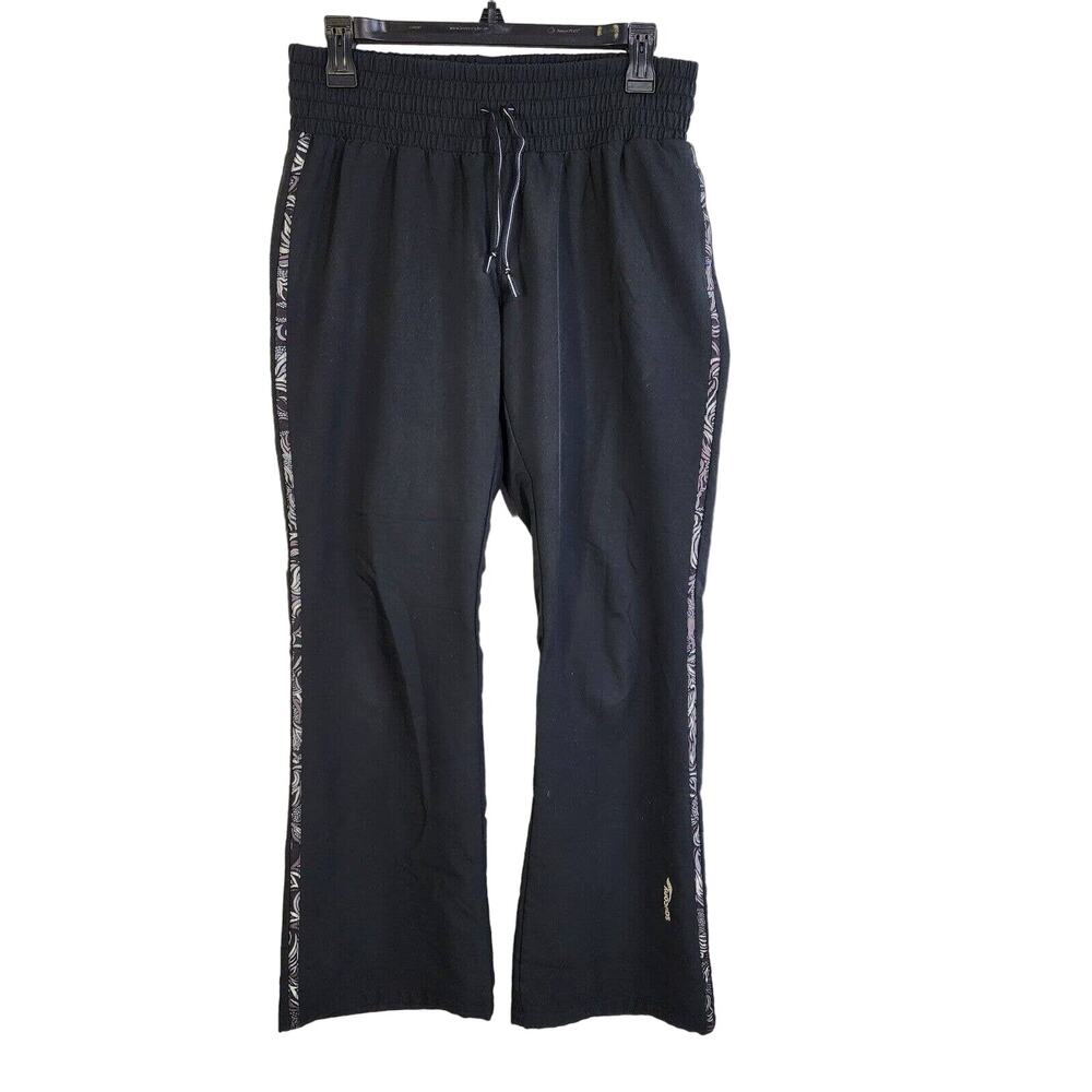 Saucony Women Pant Medium Drawstring Black Activewear Running Pull On Zip Pocket